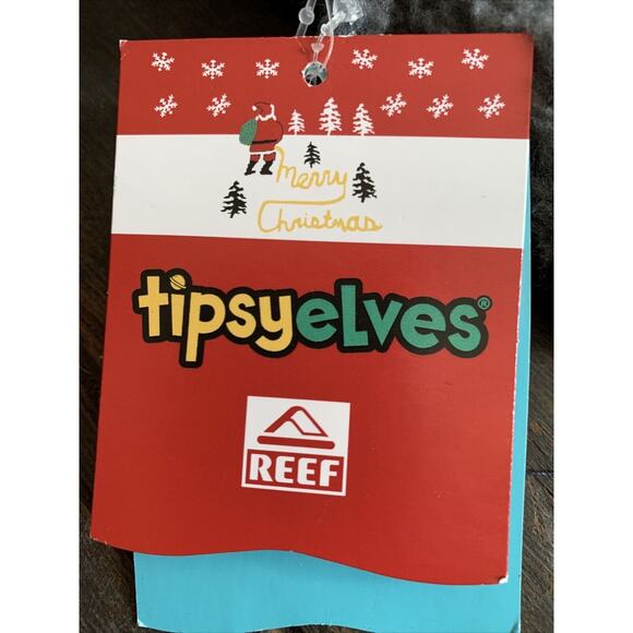 NEW REEF X TIPSY ELVES Mens Go Big Or Go Home Slippers Size 7 SLIP ON CI5834 main image 9